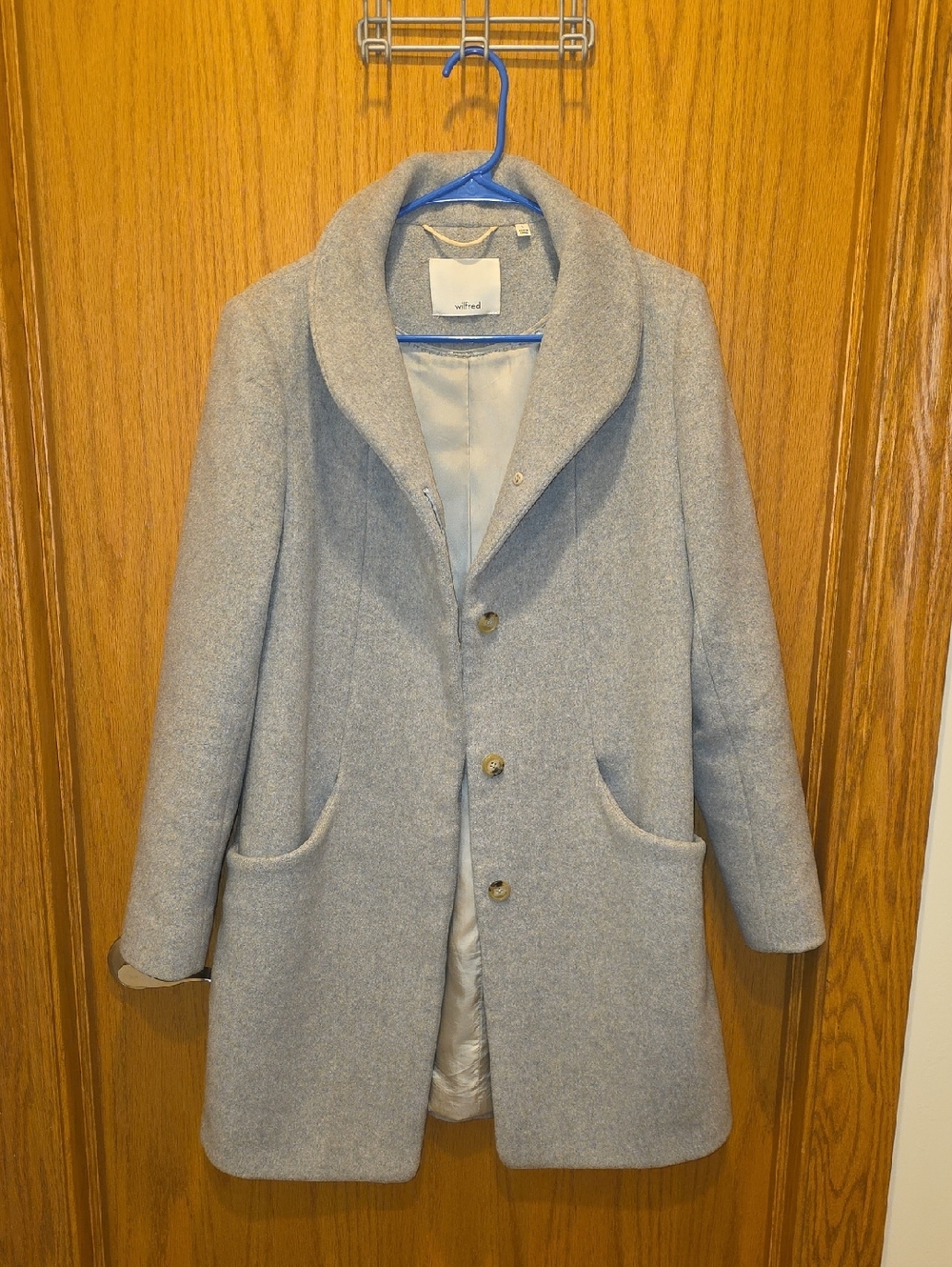 Wilfred Light Gray Wool And Cashmere Coat